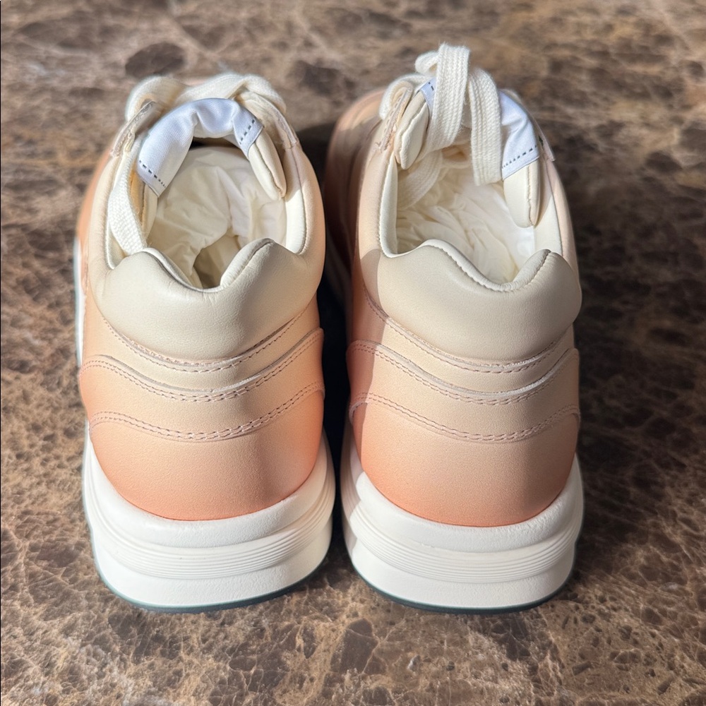 Chanel sneakers trainers flats ombré beige printed calfskin light orange sz 38.5 - Picture 3 of 11